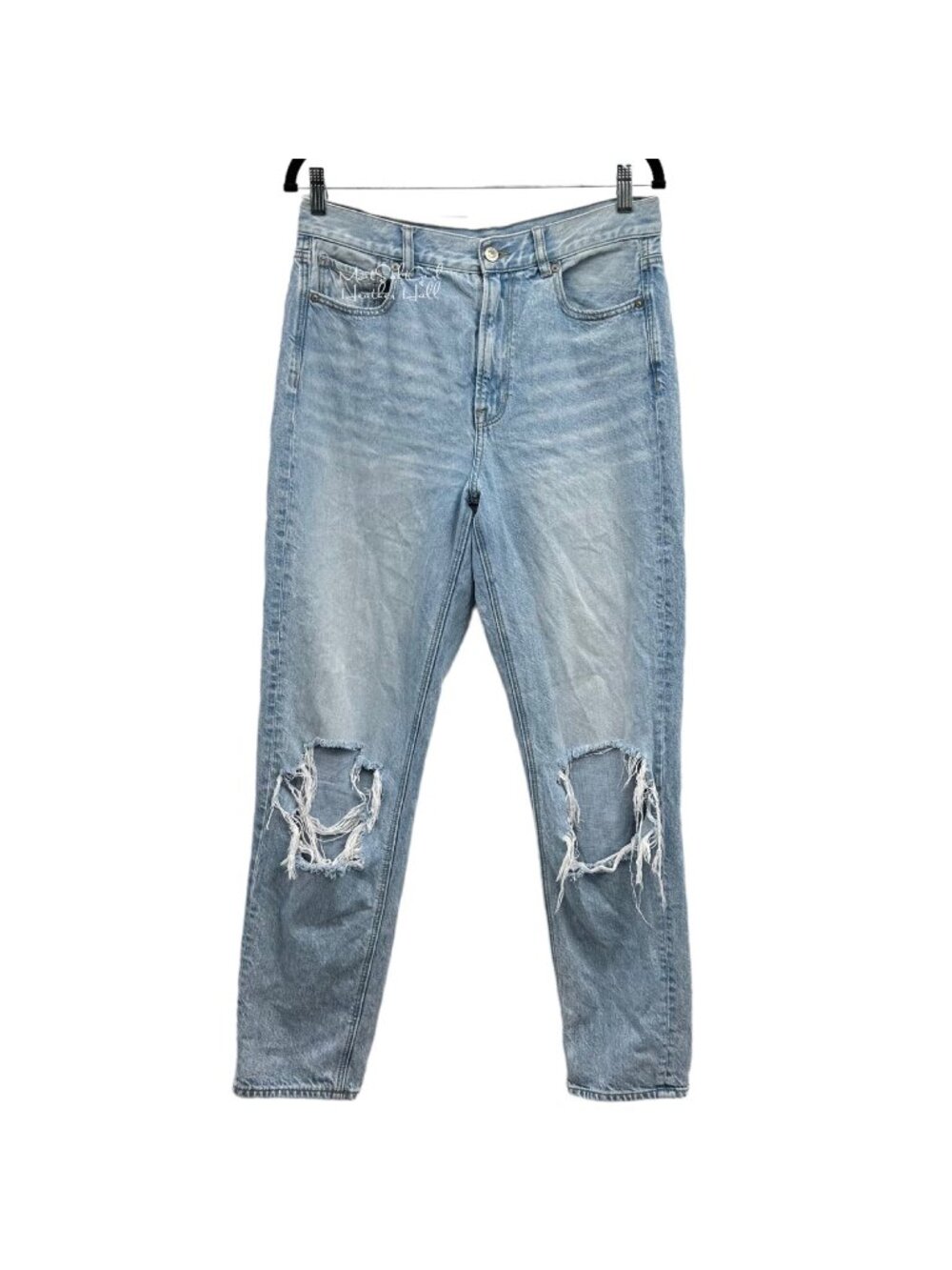 American Eagle Ripped Distressed Knee Holes Mom Jeans 8